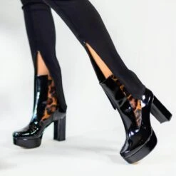 MARILINA 95 - Negro Y Cafe Regina Romero Zapato Bota Botin Plataforma Tacon Alto Para Dama En Piel -Reginaromero 5 bee43868 b730 4c99 9338 05458c8e2b75