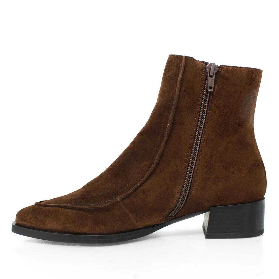 HARRY 40 - ChocolateRegina Romero Zapato Bota Botin Tacon Alto Para Dama En Piel 8 HARRY 40 - ChocolateRegina Romero Zapato Bota Botin Tacon Alto Para Dama En Piel - Imagen 6