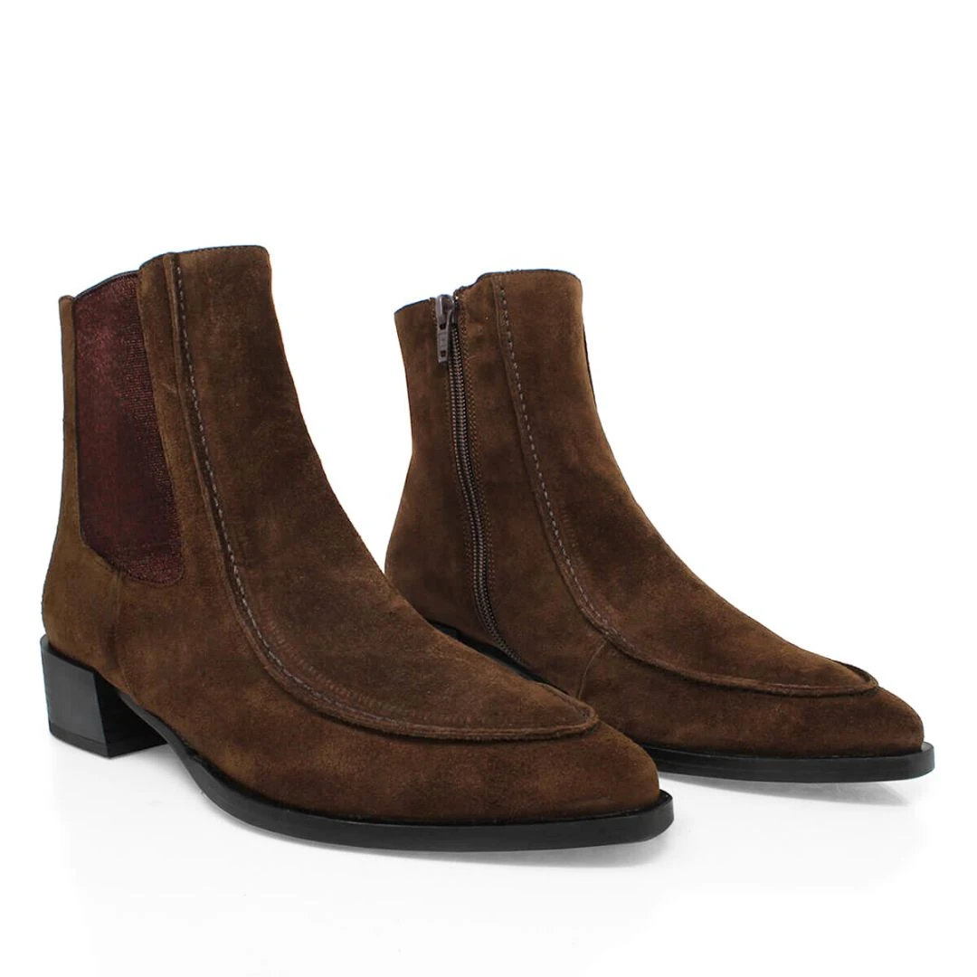 HARRY 40 - ChocolateRegina Romero Zapato Bota Botin Tacon Alto Para Dama En Piel 9 HARRY 40 - ChocolateRegina Romero Zapato Bota Botin Tacon Alto Para Dama En Piel - Imagen 7