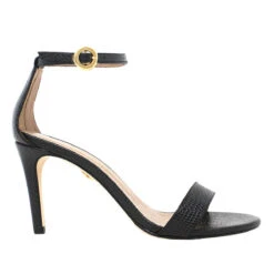 CLAUDINE 85 - Negro Regina Romero Zapato Sandalia Zapatilla Tacon Alto Para Dama En Piel