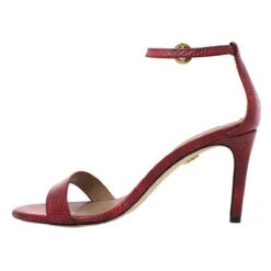 CLAUDINE 85 - Rojo Regina Romero Zapato Sandalia Zapatilla Tacon Alto Para Dama En Piel -Reginaromero Regina Romero Zapatilla Sandalia Claudina Lizard Rojo 3 d61132eb 3baa 4b3a b409 bf21f235b634