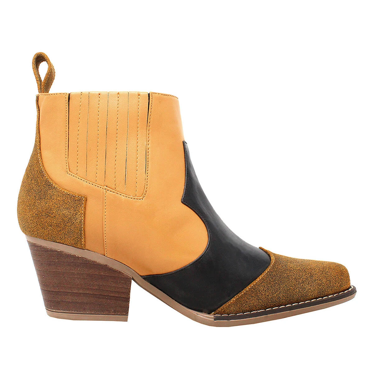 MADDIE 60 Edicion Limitada - Negro Y Miel Regina Romero Zapato Bota Botin Tacon Bajo Para Dama En Piel 3 MADDIE 60 Edicion Limitada - Negro Y Miel Regina Romero Zapato Bota Botin Tacon Bajo Para Dama En Piel