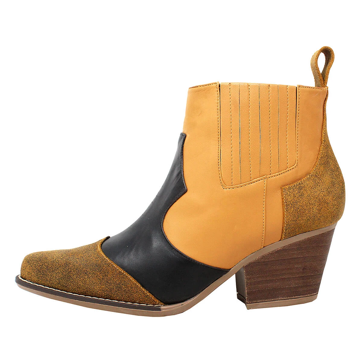 MADDIE 60 Edicion Limitada - Negro Y Miel Regina Romero Zapato Bota Botin Tacon Bajo Para Dama En Piel 5 MADDIE 60 Edicion Limitada - Negro Y Miel Regina Romero Zapato Bota Botin Tacon Bajo Para Dama En Piel - Imagen 3