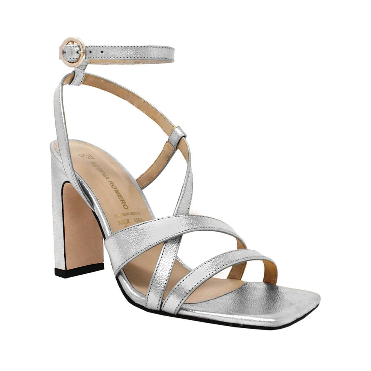 PIA 100 - Plata Regina Romero Zapato Sandalia Zapatilla Tacon Alto Para Dama En Piel 8 PIA 100 - Plata Regina Romero Zapato Sandalia Zapatilla Tacon Alto Para Dama En Piel - Imagen 6