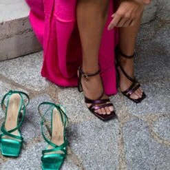 PIA 100 - Amatista Regina Romero Zapato Sandalia Zapatilla Tacon Alto Para Dama En Piel -Reginaromero Regina Romero Zapatilla Sandalia Pia Piel Uva 10