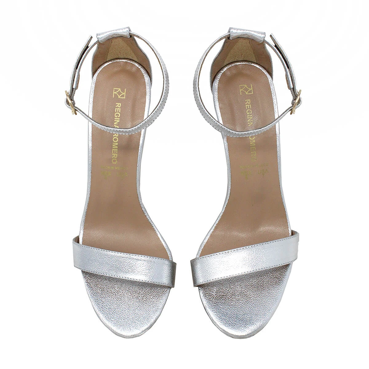 CLAUDINE 85 - Plata Regina Romero Zapato Sandalia Zapatilla Tacon Alto Para Dama En Piel 10 CLAUDINE 85 - Plata Regina Romero Zapato Sandalia Zapatilla Tacon Alto Para Dama En Piel - Imagen 8