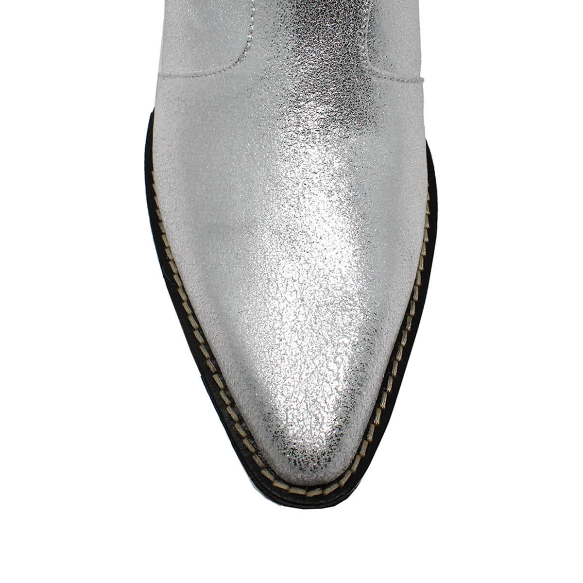 MADELEINE 60 - Plata Regina Romero Zapato Bota Botin Tacon Bajo Para Dama En Piel - Imagen 8