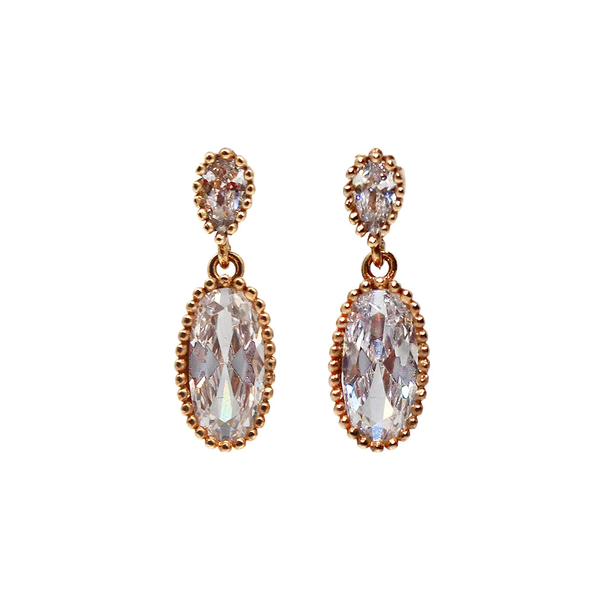 ARETES AMBERES - Cristal Y Dorado Regina RomeroArete Para Dama 3 ARETES AMBERES - Cristal Y Dorado Regina RomeroArete Para Dama