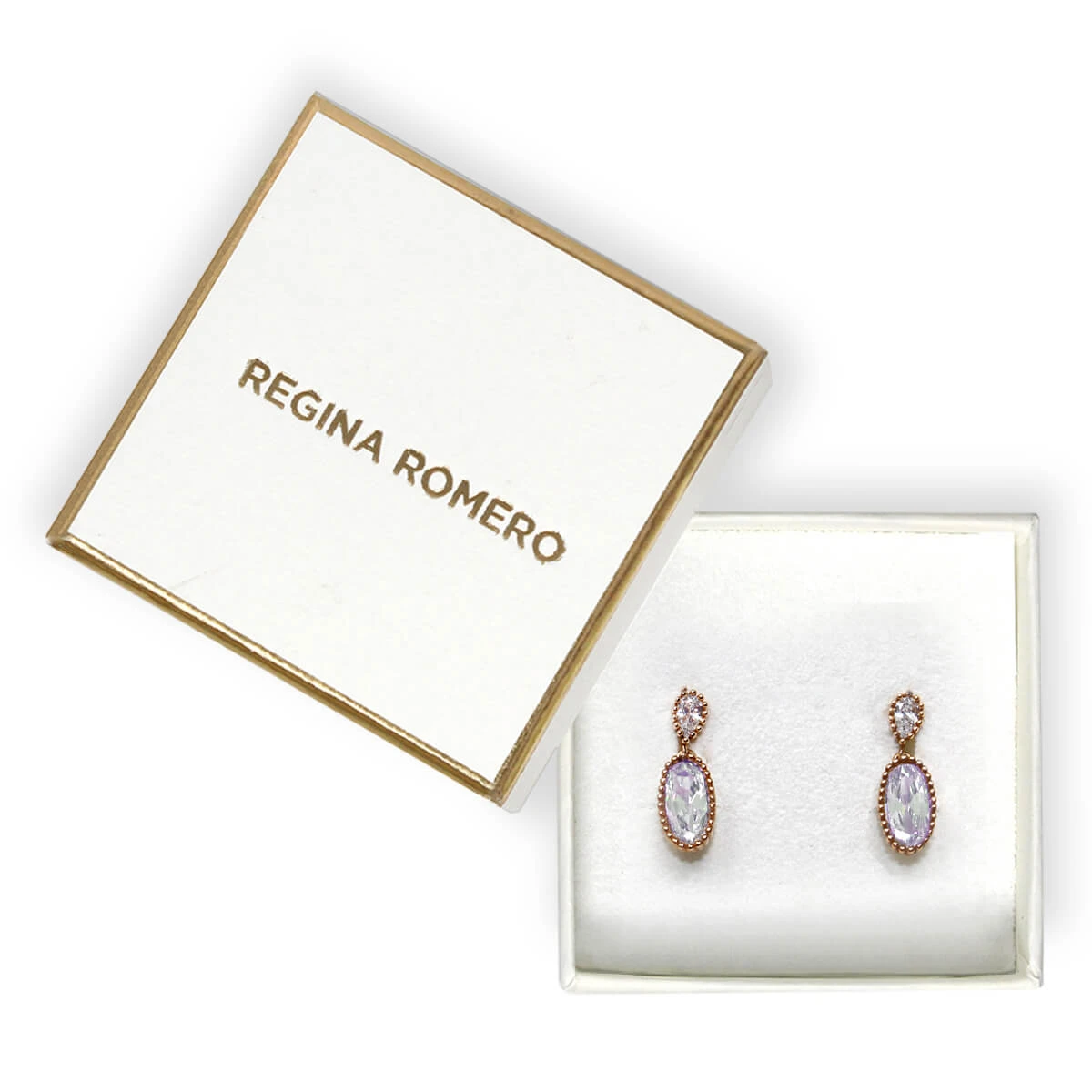 ARETES AMBERES - Cristal Y Dorado Regina RomeroArete Para Dama 6 ARETES AMBERES - Cristal Y Dorado Regina RomeroArete Para Dama - Imagen 4