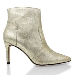 ANTONIA 75 - Oro Regina Romero Zapato Bota Botin Tacon Alto Para Dama En Piel