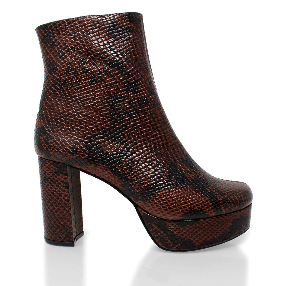 ELSY 95 - Cafe Regina Romero Zapato Bota Botin Plataforma Tacon Alto Para Dama En Piel 3 ELSY 95 - Cafe Regina Romero Zapato Bota Botin Plataforma Tacon Alto Para Dama En Piel