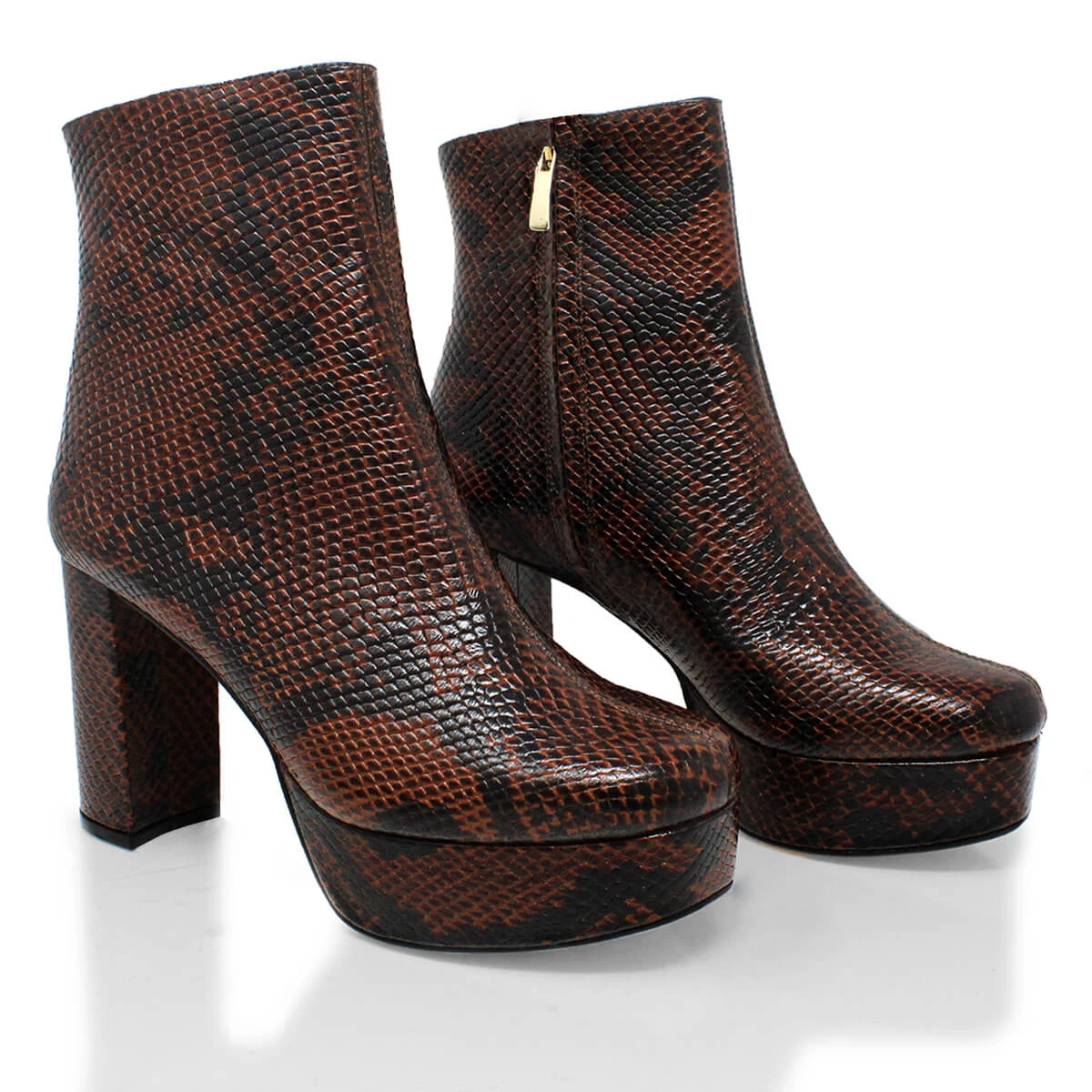 ELSY 95 - Cafe Regina Romero Zapato Bota Botin Plataforma Tacon Alto Para Dama En Piel 9 ELSY 95 - Cafe Regina Romero Zapato Bota Botin Plataforma Tacon Alto Para Dama En Piel - Imagen 7