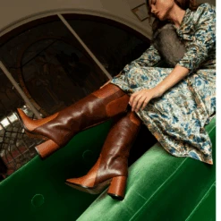 KING 75 - Tan Regina Romero Zapato Bota Botin Tacon Alto Para Dama En Piel -Reginaromero Regina Romero bota botin King tan piel 12