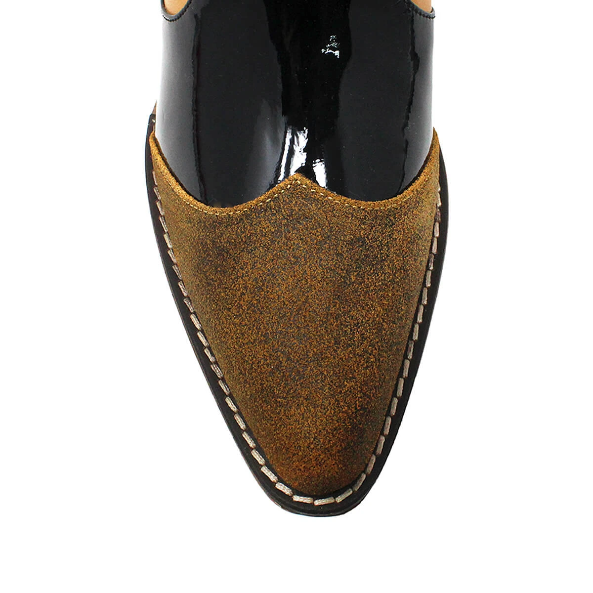 MADDIE 60 Edicion Limitada - Charol Negro Y Miel Regina Romero Zapato Bota Botin Tacon Bajo Para Dama En Piel 10 MADDIE 60 Edicion Limitada - Charol Negro Y Miel Regina Romero Zapato Bota Botin Tacon Bajo Para Dama En Piel - Imagen 8