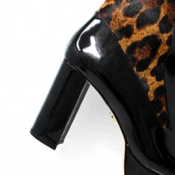 MARILINA 95 - Negro Y Cafe Regina Romero Zapato Bota Botin Plataforma Tacon Alto Para Dama En Piel -Reginaromero Regina Romero bota botin Marilina cafe negro piel 5