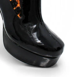 MARILINA 95 - Negro Y Cafe Regina Romero Zapato Bota Botin Plataforma Tacon Alto Para Dama En Piel -Reginaromero Regina Romero bota botin Marilina cafe negro piel 6