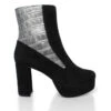 MARILINA 95 - Negro Y Plata Regina Romero Zapato Bota Botin Plataforma Tacon Alto Para Dama En Piel 1 MARILINA 95 - Negro Y Plata Regina Romero Zapato Bota Botin Plataforma Tacon Alto Para Dama En Piel -Reginaromero Regina Romero bota botin Marilina negro plata piel 1