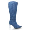 MITZY 75 - Denim Regina Romero Zapato Bota Larga Tacon Alto Para Dama -Reginaromero Regina Romero bota botin Mitzy mezclilla 1 1