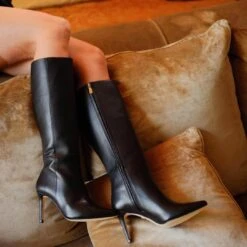 MITZY 75 - Negro Regina Romero Zapato Bota Larga Tacon Alto Para Dama En Piel -Reginaromero Regina Romero bota botin Mitzy negro piel 12