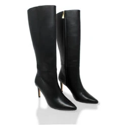 MITZY 75 - Negro Regina Romero Zapato Bota Larga Tacon Alto Para Dama En Piel -Reginaromero Regina Romero bota botin Mitzy negro piel 2