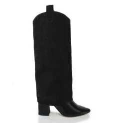 NADIA 75 - Negro Regina Romero Zapato Bota Larga Tacon Alto Para Dama En Piel