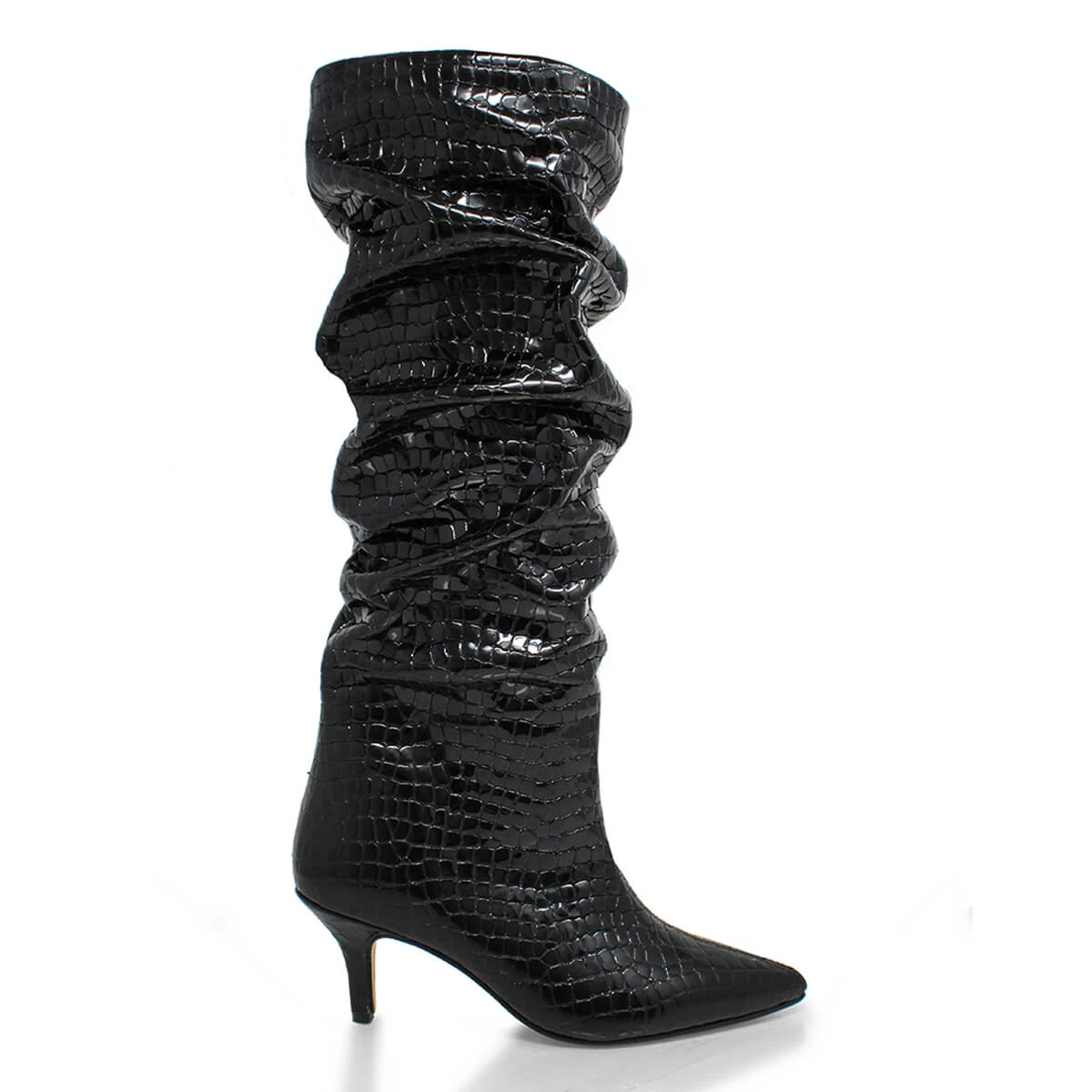 TORI 50 - Charol Negro Regina Romero Zapato Bota Larga Tacon Alto Para Dama En Piel 3 TORI 50 - Charol Negro Regina Romero Zapato Bota Larga Tacon Alto Para Dama En Piel