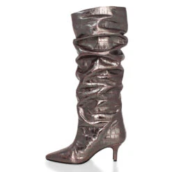 TORI 50 - Vino Regina Romero Zapato Bota Larga Tacon Alto Para Dama En Piel -Reginaromero Regina Romero bota botin Tori vino piel 4