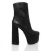 TOWER 150 - Negro Regina Romero Zapato Bota Botin Plataforma Tacon Alto Para Dama En Piel -Reginaromero Regina Romero bota botin Tower negro piel 1
