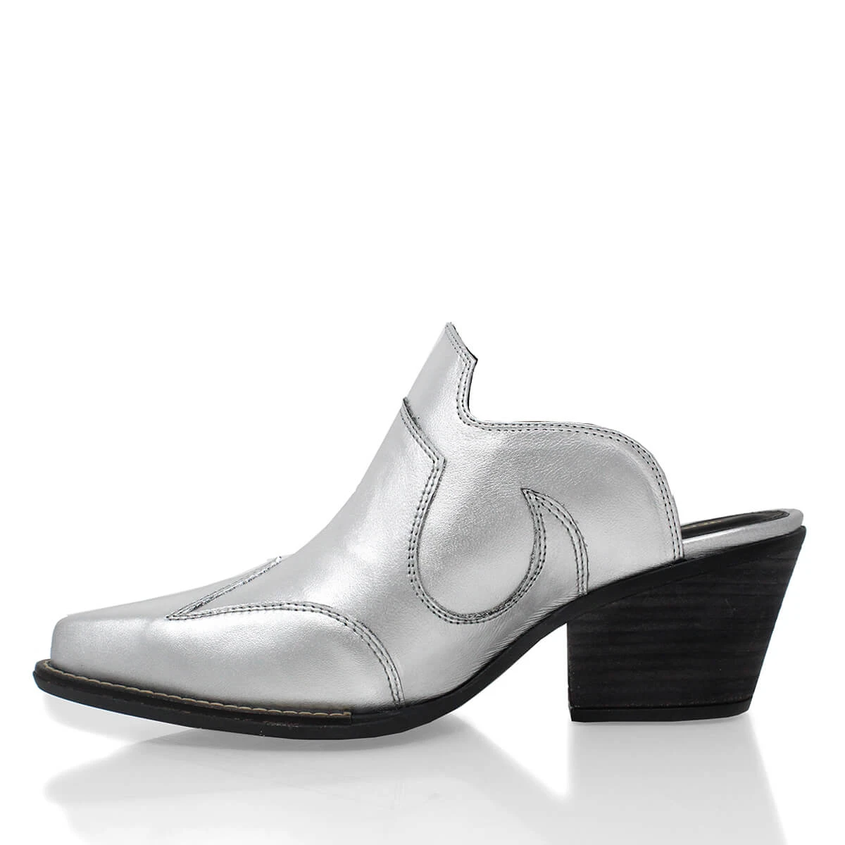 TRACY 60 - Plata Regina Romero Zapato Zapatilla Tacon Bajo Para Dama En Piel 5 TRACY 60 - Plata Regina Romero Zapato Zapatilla Tacon Bajo Para Dama En Piel - Imagen 3