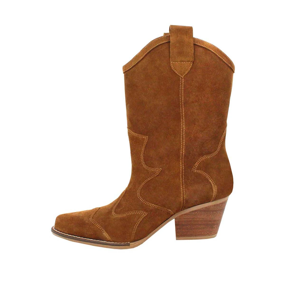 BAILEY 60 - Gamuza Oro Viejo Regina Romero Zapato Bota Botin Tacon Bajo Para Dama En Piel - Imagen 7