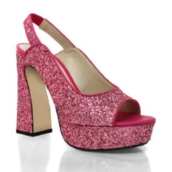 CHERYL 125 - Glitter Rosa Regina Romero Zapato Sandalia Plataforma Tacon Alto Para Dama En Piel -Reginaromero Regina Romero sandalia plataforma Cheryl rosa glitter 3