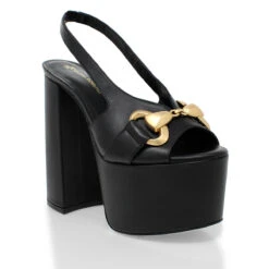 ERIN 150 - Negro Regina Romero Zapato Sandalia Plataforma Tacon Alto Para Dama En Piel -Reginaromero Regina Romero sandalia plataforma Erin negro piel 3