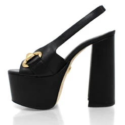 ERIN 150 - Negro Regina Romero Zapato Sandalia Plataforma Tacon Alto Para Dama En Piel -Reginaromero Regina Romero sandalia plataforma Erin negro piel 4