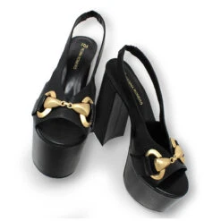 ERIN 150 - Negro Regina Romero Zapato Sandalia Plataforma Tacon Alto Para Dama En Piel -Reginaromero Regina Romero sandalia plataforma Erin negro piel 7