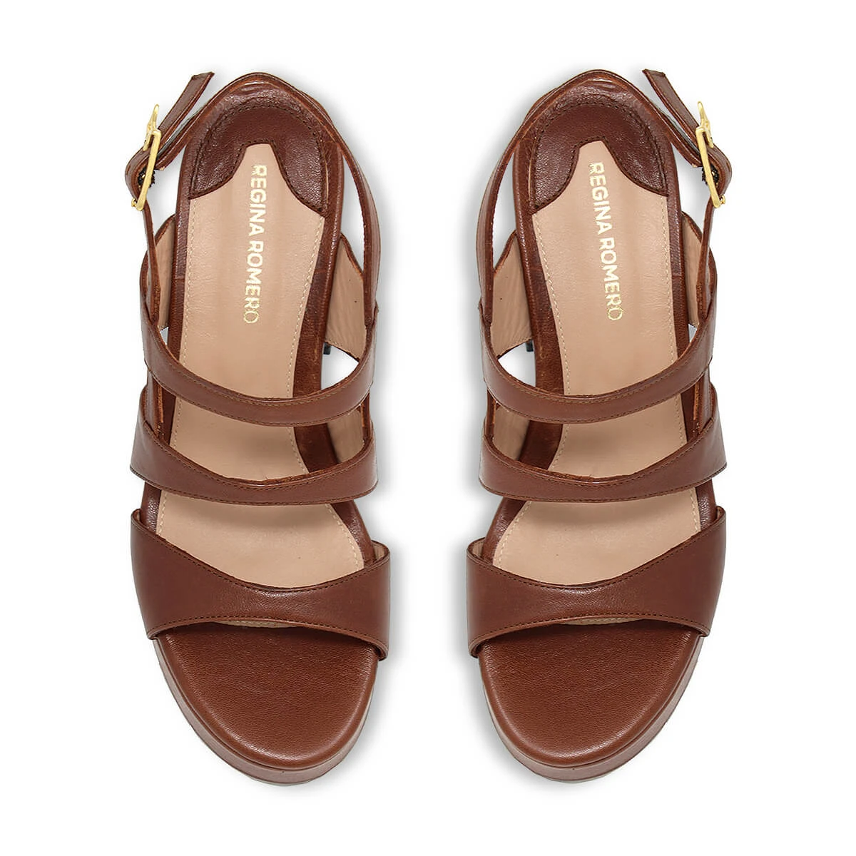 MARITE 105 - Tan Regina Romero Zapato Sandalia Plataforma Tacon Alto Para Dama En Piel 9 MARITE 105 - Tan Regina Romero Zapato Sandalia Plataforma Tacon Alto Para Dama En Piel - Imagen 7