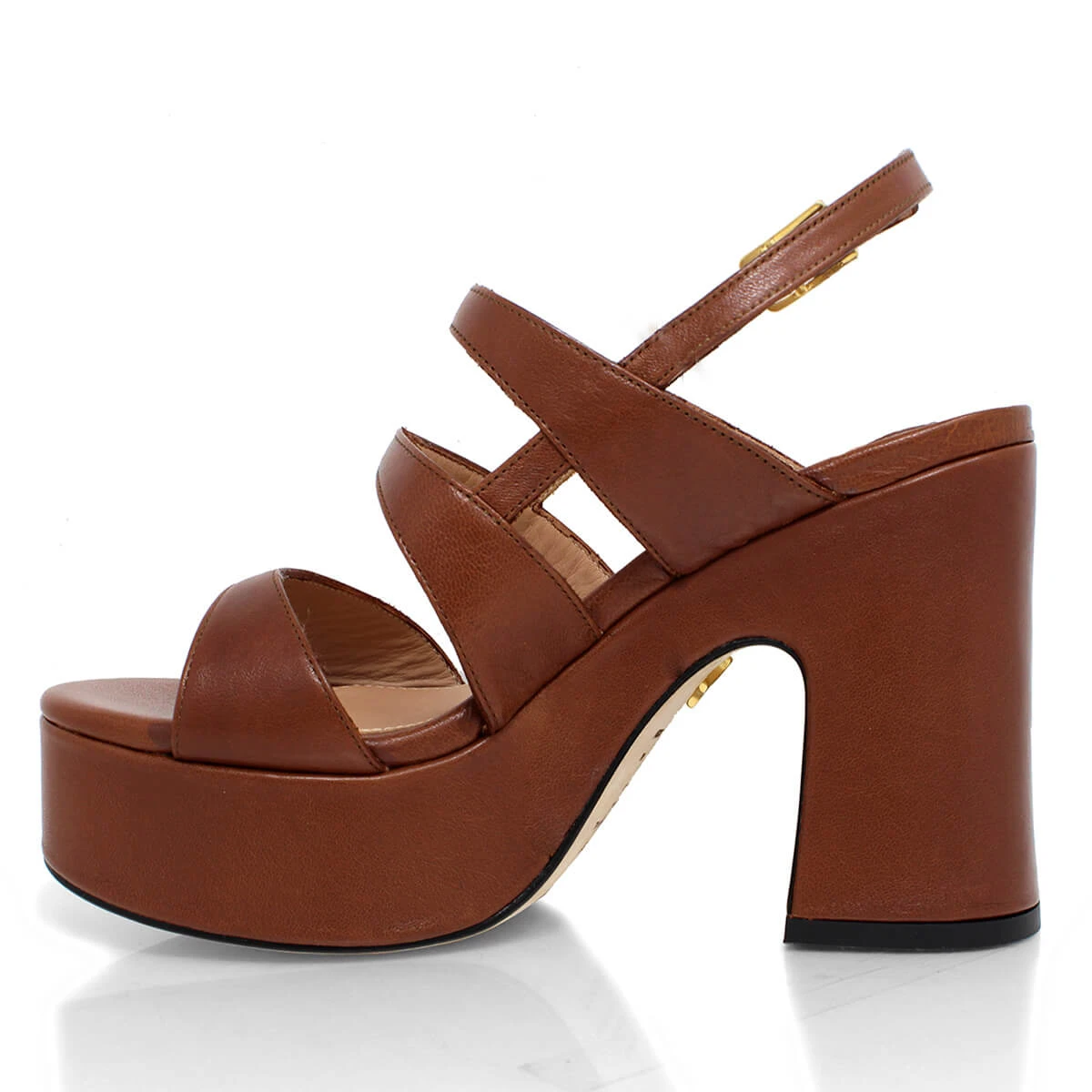 MARITE 105 - Tan Regina Romero Zapato Sandalia Plataforma Tacon Alto Para Dama En Piel 8 MARITE 105 - Tan Regina Romero Zapato Sandalia Plataforma Tacon Alto Para Dama En Piel - Imagen 6