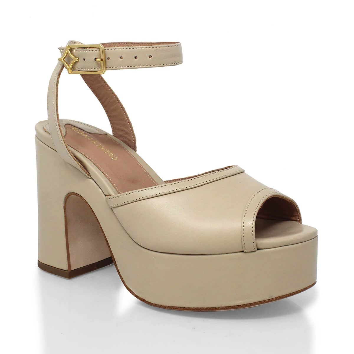 OLIMPIA 100 - Beige Regina Romero Zapato Sandalia Plataforma Tacon Alto Para Dama En Piel 7 OLIMPIA 100 - Beige Regina Romero Zapato Sandalia Plataforma Tacon Alto Para Dama En Piel - Imagen 5