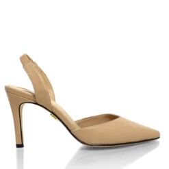 ROSANGEL 85 - Beige Regina Romero Zapato Sandalia Zapatilla Tacon Alto Para Dama En Piel