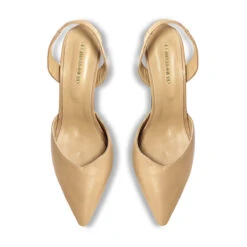 ROSANGEL 85 - Beige Regina Romero Zapato Sandalia Zapatilla Tacon Alto Para Dama En Piel -Reginaromero Regina Romero sandalia zapatilla Rosangel beige piel 2