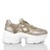 KATINA - Beige Y Dorado Regina Romero Zapato Tenis Urbano Sport Para Dama En Piel -Reginaromero Regina Romero tenis plataforma urbano Katina seda piel 1