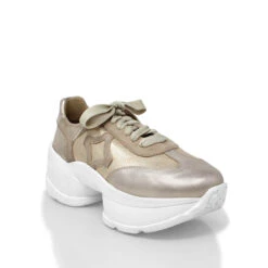 KATINA - Beige Y Dorado Regina Romero Zapato Tenis Urbano Sport Para Dama En Piel 13 KATINA - Beige Y Dorado Regina Romero Zapato Tenis Urbano Sport Para Dama En Piel -Reginaromero Regina Romero tenis plataforma urbano Katina seda piel 3
