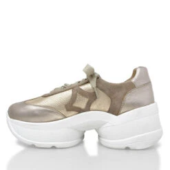 KATINA - Beige Y Dorado Regina Romero Zapato Tenis Urbano Sport Para Dama En Piel 14 KATINA - Beige Y Dorado Regina Romero Zapato Tenis Urbano Sport Para Dama En Piel -Reginaromero Regina Romero tenis plataforma urbano Katina seda piel 4