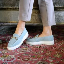 JUDY FLOW - Azul Claro Regina Romero Zapato Tenis Urbano Sport Para Dama En Piel -Reginaromero Regina Romero tenis urbano Judy flow ante azul 07