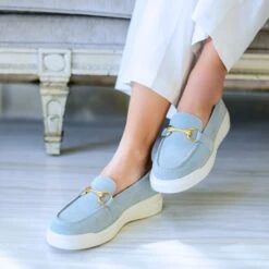 JUDY FLOW - Azul Claro Regina Romero Zapato Tenis Urbano Sport Para Dama En Piel -Reginaromero Regina Romero tenis urbano Judy flow ante azul 08