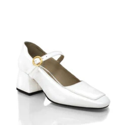 MATI 50 - Charol Blanco Regina Romero Zapato Zapatilla Tacon Bajo Para Dama En Piel -Reginaromero Regina Romero zaatilla Mati charol blanco 3 74a9f193 772a 4da8 bc7a 11d02b787864