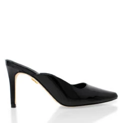 COSMO 80 - Charol Negro Regina Romero Zapato Zapatilla Tacon Alto Para Dama En Piel