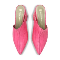 DENISE 80 - Rosa Regina Romero Zapato Zapatilla Tacon Alto Para Dama En Piel 17 DENISE 80 - Rosa Regina Romero Zapato Zapatilla Tacon Alto Para Dama En Piel -Reginaromero Regina Romero zapatilla mule Denisse croco rosa piel 2