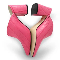 DENISE 80 - Rosa Regina Romero Zapato Zapatilla Tacon Alto Para Dama En Piel 19 DENISE 80 - Rosa Regina Romero Zapato Zapatilla Tacon Alto Para Dama En Piel -Reginaromero Regina Romero zapatilla mule Denisse croco rosa piel 7