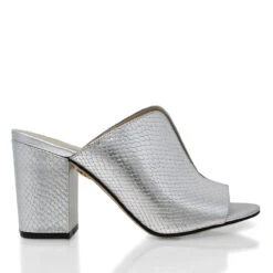 PELTZ 75 - Plata Regina Romero Zapato Sandalia Zapatilla Tacon Alto Para Dama En Piel