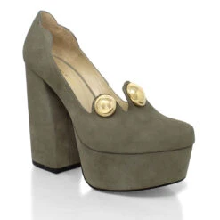 ROXANNE 135 - Ante Verde Regina Romero Zapato Plataforma Tacon Alto Para Dama En Piel -Reginaromero Regina Romero zapatilla plataforma Roxanne ante sage piel 3